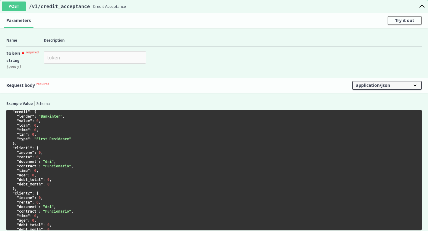 OpenScore API - /v1/credit_acceptance